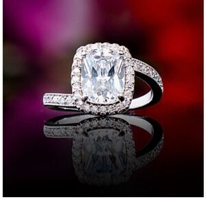 Emerald cut engagement ring